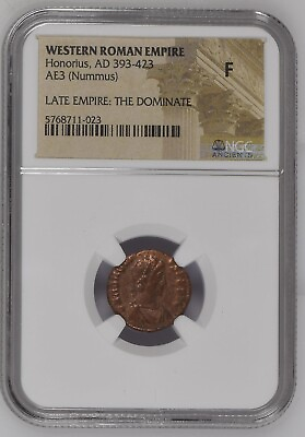 #ad NGC F FINE Roman AE3 of Honorius AD393 423 NGC Ancients Certified Bronze $63.09