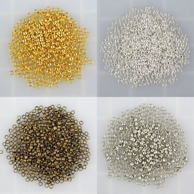 #ad 1000pcs lot Wholesale 2 2.5 3mm Copper Ball Crimp End Beads DIY Jewelry Making $4.99