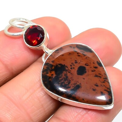 #ad Gift For Her 925 Sterling Silver Natural Mahogany Obsidian Jewelry Pendant 2quot; $20.39