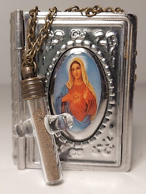 #ad Virgin Mary Holy Land Cross Necklace with Mother of God Box $95.00