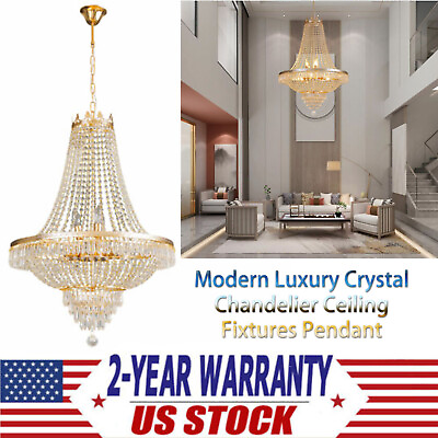 #ad Modern Luxury Crystal Chandelier Ceiling Fixtures Pendant Lighting Home Decorate $171.05