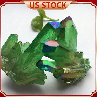 #ad Natural Green Crystal Gem Cluster Quartz Gemstone Mineral Specimen Healing Reiki $11.03