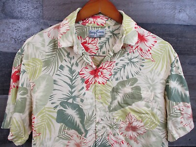 #ad Kenny Flowers Shirt Mens Large Yellow Hawaiian Floral Limited Edition Rayon $39.99