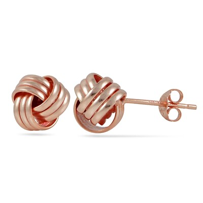 #ad Rose Gold Tone over Sterling Silver Plolished Love Knot Stud Earrings $7.99