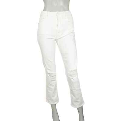 #ad MOTHER Superior Denim Size 26 TOMCAT High Rise Cropped Jeans Ripped knee $98.00