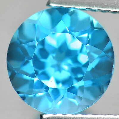 #ad Swiss Blue Topaz 3.44 Ct. VVS Round Shape 9 Mm. Natural Gemstone From Brazil $50.99