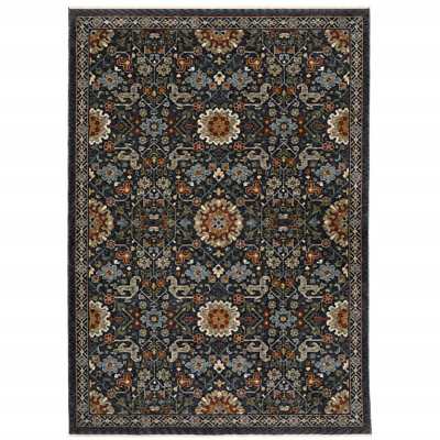#ad 3#x27; X 5#x27; Blue Red Ivory And Gold Oriental Power Loom Stain Resistant Area Rug Wit $152.47