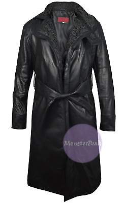 #ad Ryan Gosling Blade Runner 2049 Officer K Black Leather Trench Coat XXS 5XL $97.50