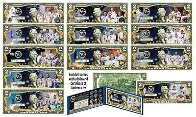 #ad THE APOLLO MISSIONS Space Program NASA Official $2 U.S. Bills SET OF ALL 12 $138.88