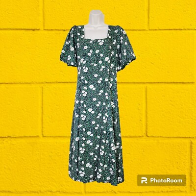 #ad Louche London Nadine Green Daisy Print Midi Dress Size 16 BNWT RRP £69 Party GBP 19.99