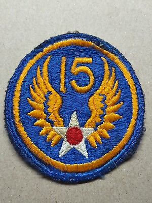 #ad WWII Army Air Corps 15th Air Force Patch 100% Original Uniform Worn $25.00