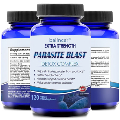 #ad PARASITE BLAST Body Cleanse Complex Anti PARASITE Support 120 Capsules $7.91