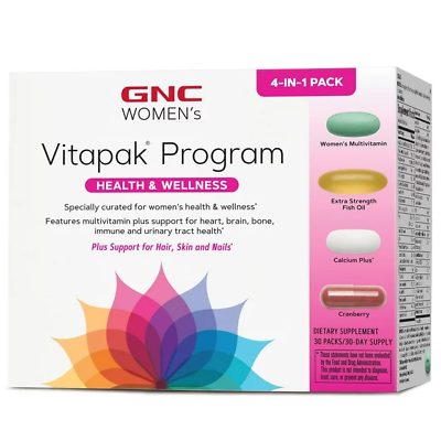 #ad GNC Women#x27;s Vitapak Program 30 Daily Packs 4 in 1 Complete Daily Multivitamin $19.77