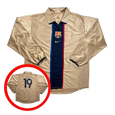 #ad BARCELONA FC 2001 03 Nike Away Football Shirt XL Player Vintage Soccer Jersey $250.00