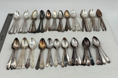 #ad Lot of 68 Assorted Silverplate Orange Fruit 5 O#x27;Clock Spoons Lot#92 $114.99