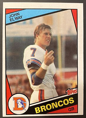 #ad 1984 Topps Football John Elway Rookie Card #63 Glossy Bright NMT $124.49