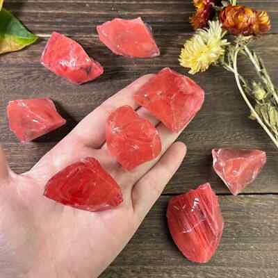 #ad 3Pcs Natural Raw Rough Watermelon Red Crystal Rocks Crystal Mineral Specimens $11.31