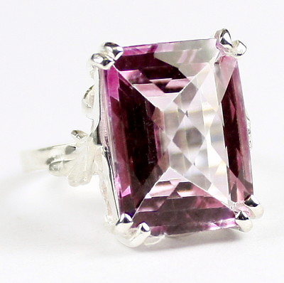 #ad 18 carat PURE PINK TOPAZ Sterling Silver Ring Handmade • SR039 $384.98