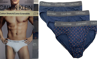#ad Calvin Klein Men#x27;s Underwear Cotton Stretch 3 Pack Hip Brief Multicolor M $35.98