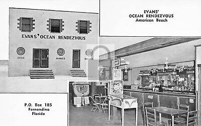 #ad Evans Ocean Rendezvous American Beach Fernandina Florida FL Reprint Postcard $4.99