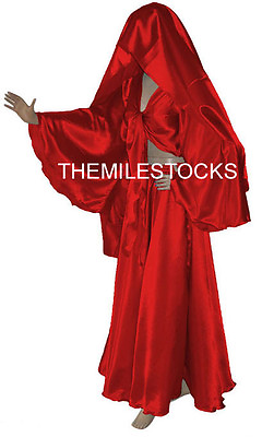 #ad TMS RED Satin Skirt Top Veil Set Belly Dance Costume Gypsy Dress JUPE $35.99