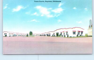 #ad GUYMON OK Oklahoma Roadside YUCCA COURTS 1954 Texas County Postcard $5.93