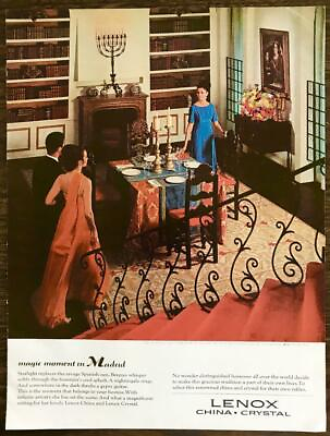 #ad 1966 Lenox China Crystal PRINT AD Magic Moment in Madrid $9.85