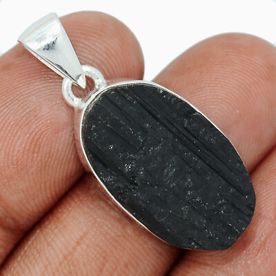 #ad Black Tourmaline 925 Sterling Silver Pendant Jewelry CP18164 $15.99
