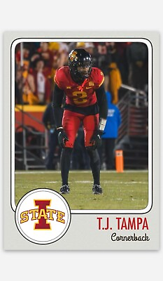#ad T.J. Tampa Custom Iowa State Football Card Limited Edition $9.49