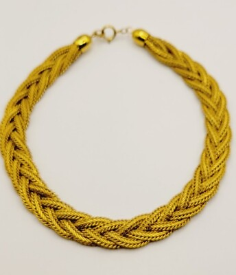 #ad Vintage Napier Gold Tone THICK Braided Collar Necklace Runway 18quot; $98.09
