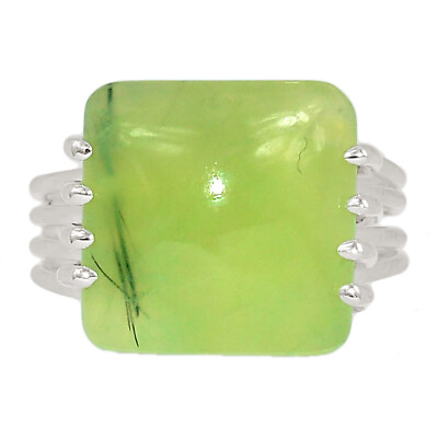 #ad Natural Prehnite 925 Sterling Silver Ring Jewelry s.9 CR19712 $18.99
