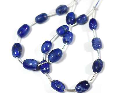 #ad Genuine A Lapis Lazuli Smooth Drum Gemstone 6quot; Loose Beads For Craft Making $15.58