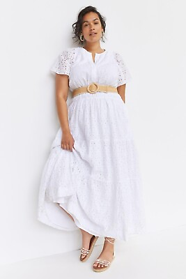 #ad Anthropologie Somerset Maxi Dress Eyelet White Plus Size 3X NEW $178.00