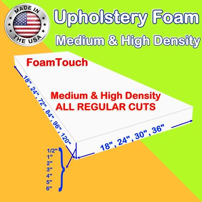 #ad Upholstery Foam Seat Cushion Replacement Sheets variety Regular Cut by FoamTouch $64.99