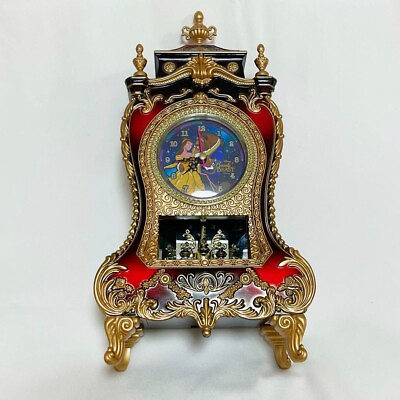 #ad Disney Castle Clock L Beauty And The Beast Time Concept JAPAN USED No BOX $50.00