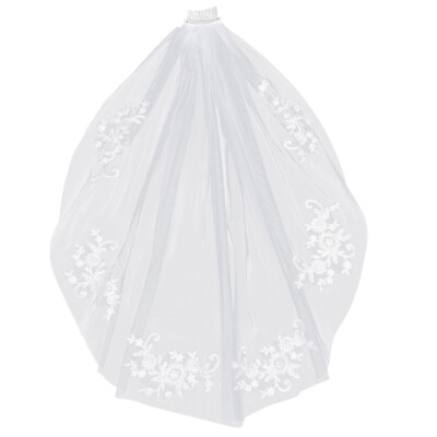 #ad Elegant Rhinestone Lace Wedding Veil Hair Accessory $10.48