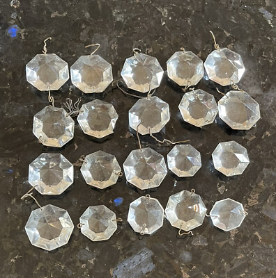 #ad VTG Regency Deco Chandelier Lamp Glass Crystal Prisms Octagon Lot 20 Pieces $35.19