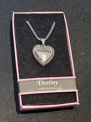 #ad Heart Picture Locket With Love Necklace 16 18quot; Chain Destiny $9.99