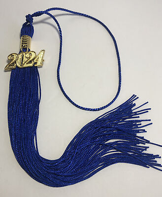 #ad Blue Color Graduation Tassel With Gold Date Drop 2024 NEW $5.98