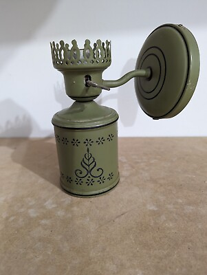 #ad #ad Vintage Electric Toleware Wall Lamp Green No Shade $24.95