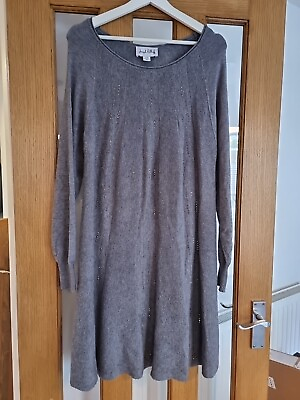 #ad Joseph Ribkoff Size XL Jumper Dress Embellished Knitted Elegant Soft Stretchy GBP 30.00