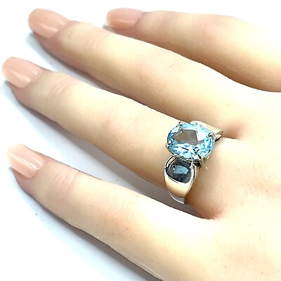 #ad Sky Blue Topaz Sterling Silver Ring Size 7 $79.00