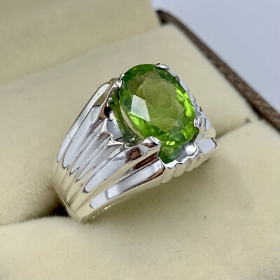 #ad Certified Natural Green Peridot 925 Sterling Silver Ring Gift For Free Ship $114.00