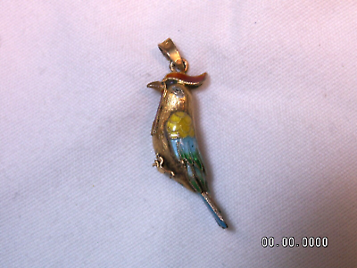 #ad ...Art Deco Gold over Sterling SilverEnamel BIRD Pendant... $39.97