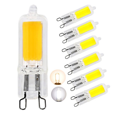 #ad 10Pcs Mini G9 COB LED Corn Bulb 3W 5W Glass Crystal Lamp Light 220V Warm White $16.55