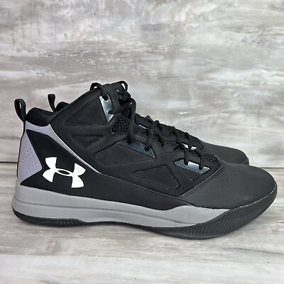 #ad Under Armour Mens Jet Mid 1269280 001 Black Basketball Sneakers Shoes Size 13 $29.06
