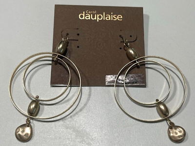 #ad ☘☘ Carol Dauplaise Gold Dimensional Orbit Drop Earrings NEW Family Estate☘☘ $12.85