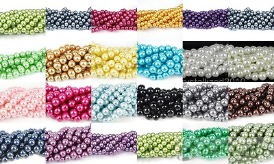 #ad Top Quality Czech Glass Pearl Round Beads 3mm 4mm 6mm 8mm 10mm 12mm 14mm 16quot; $1.49