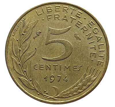 #ad France 5 Centimes 1974 Copper aluminium nickel Coin Marianne E174 GBP 1.99