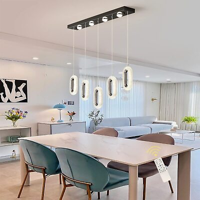 #ad Minimalist LED Chandelier Kitchen Island Pendant Light w Remote For Dining Room $117.99